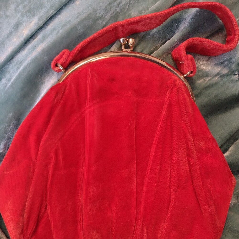 Vintage Orange Velvet Purse
